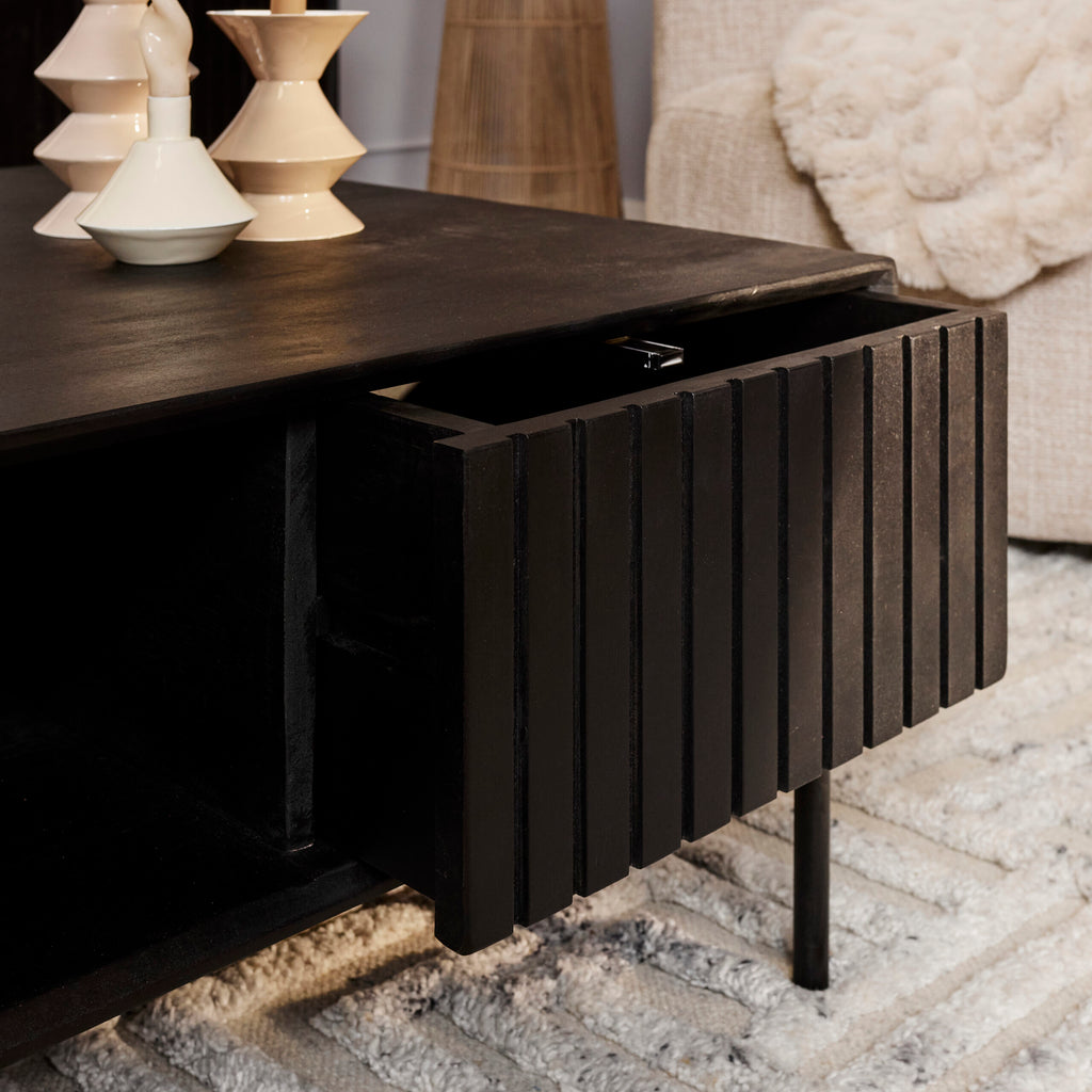 Salontafel Madison | 2 Laden | Mangohout | Zwart