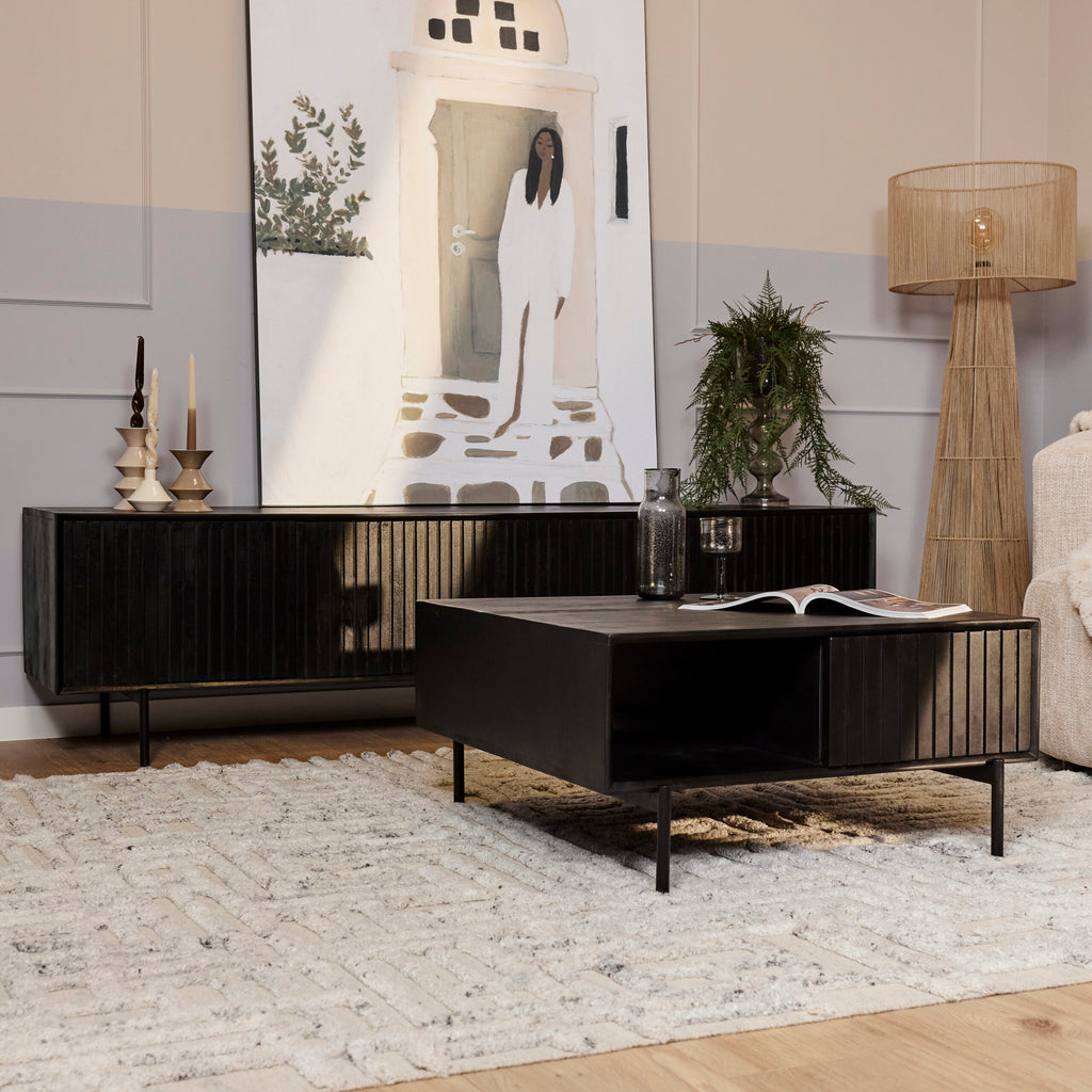 Salontafel Madison | 2 Laden | Mangohout | Zwart