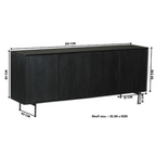 Dressoir Madison | 4-Deurs | Mango & Zwart