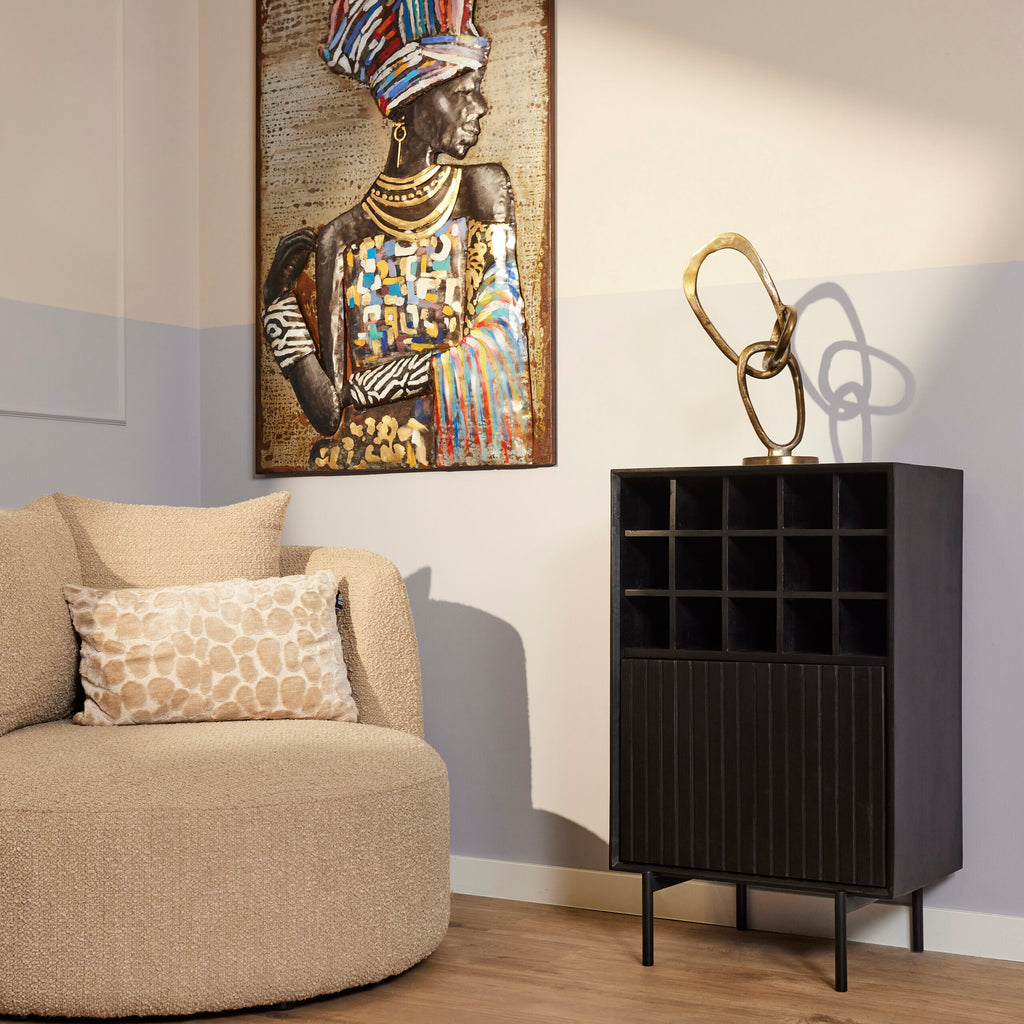 Wijnkast Madison | 15-flessen | Mangohout & Metaal