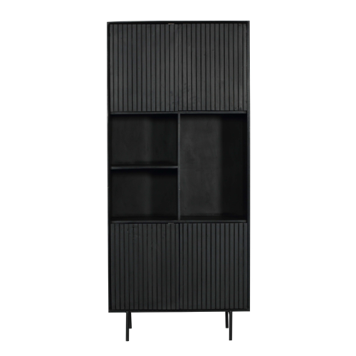 Vakkenkast Madison | 4 Deuren | Mangohout & Zwart