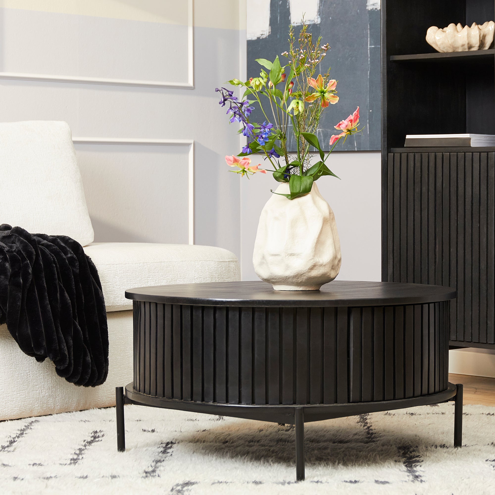 Salontafel Madison | Rond | Mango & zwart