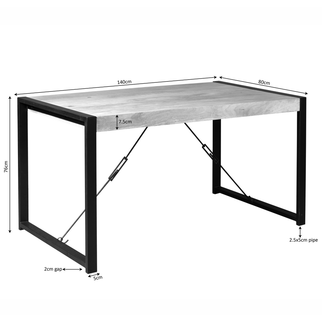 Eettafel Boaz | Mangohout | Zwarte U-poten