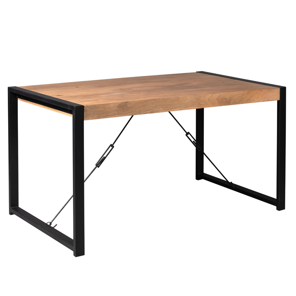 Eettafel Boaz | Mangohout & Metaal | 160x80