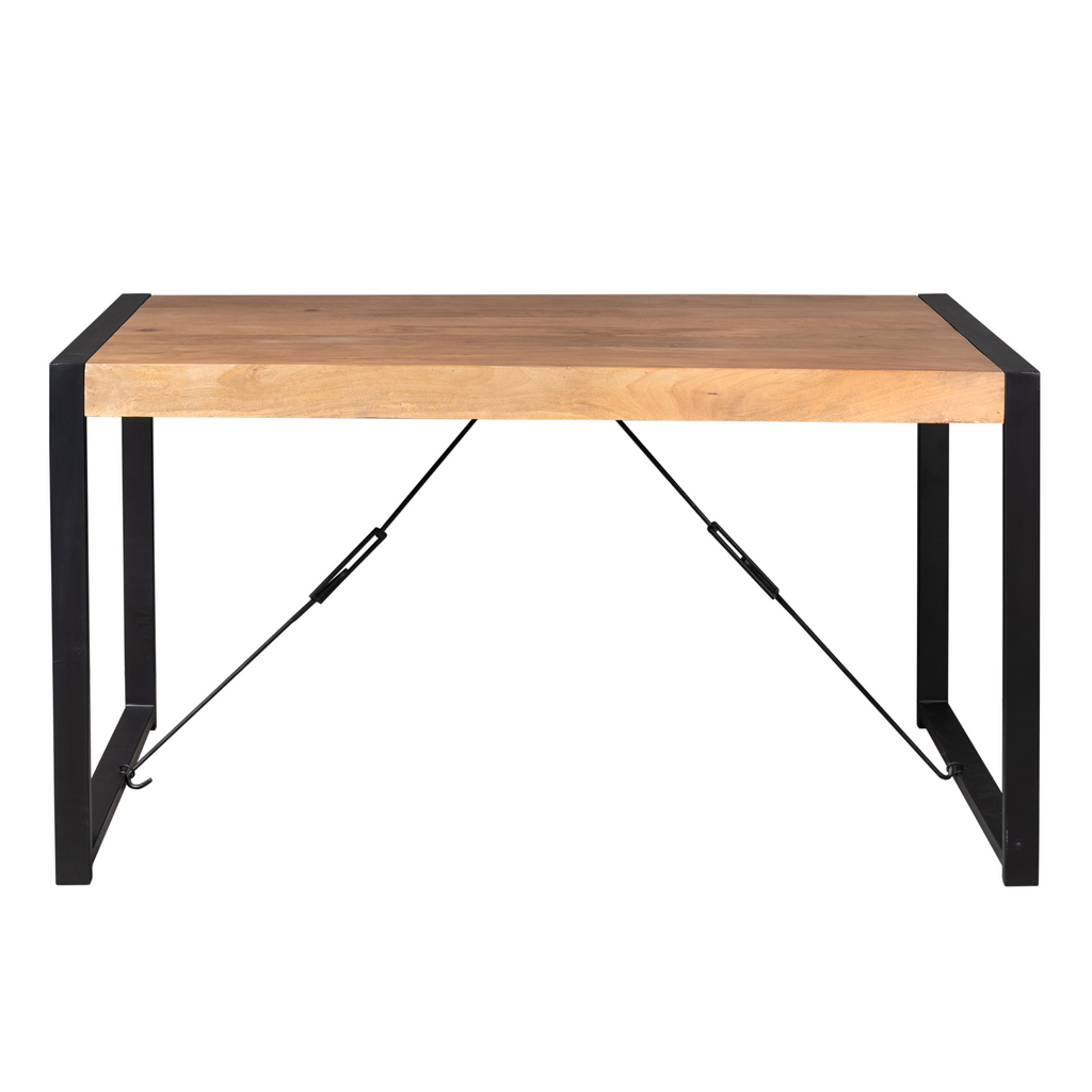 Eettafel Boaz | Mangohout & Metaal | 160x80
