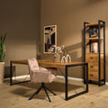 Eettafel Boaz | Mangohout | Metalen U-poten