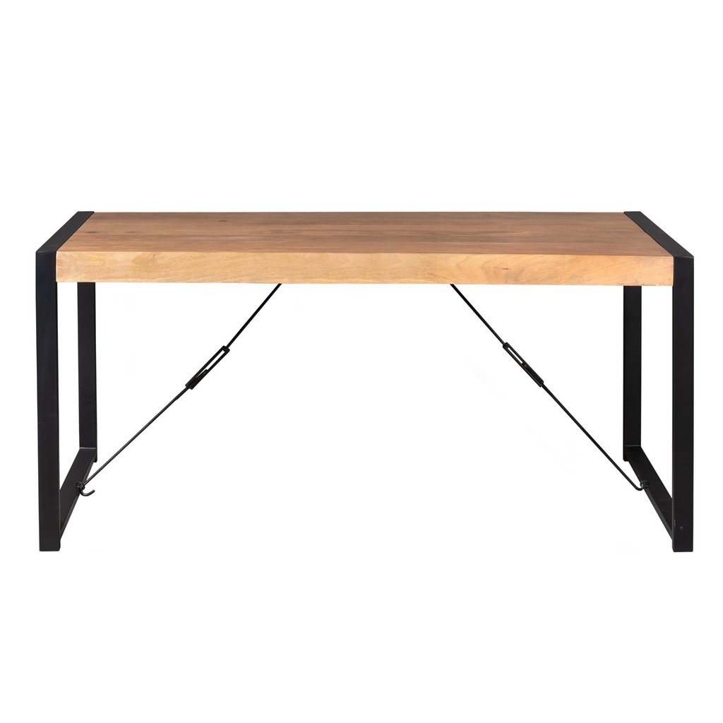 Eettafel Boaz | Mangohout | Metalen U-poten