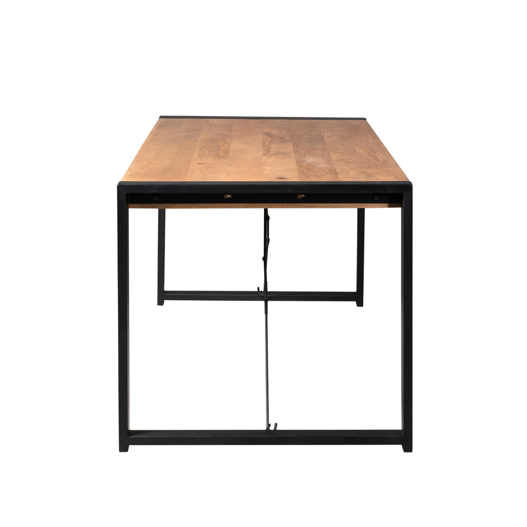 Eettafel Boaz | Mangohout | Metalen U-poten 200x90