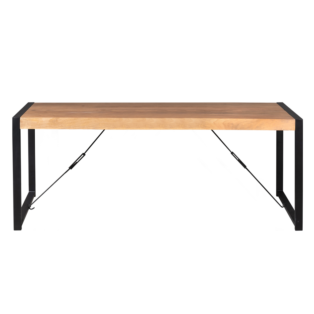 Eettafel Boaz | Mangohout | Metalen U-poten 200x90