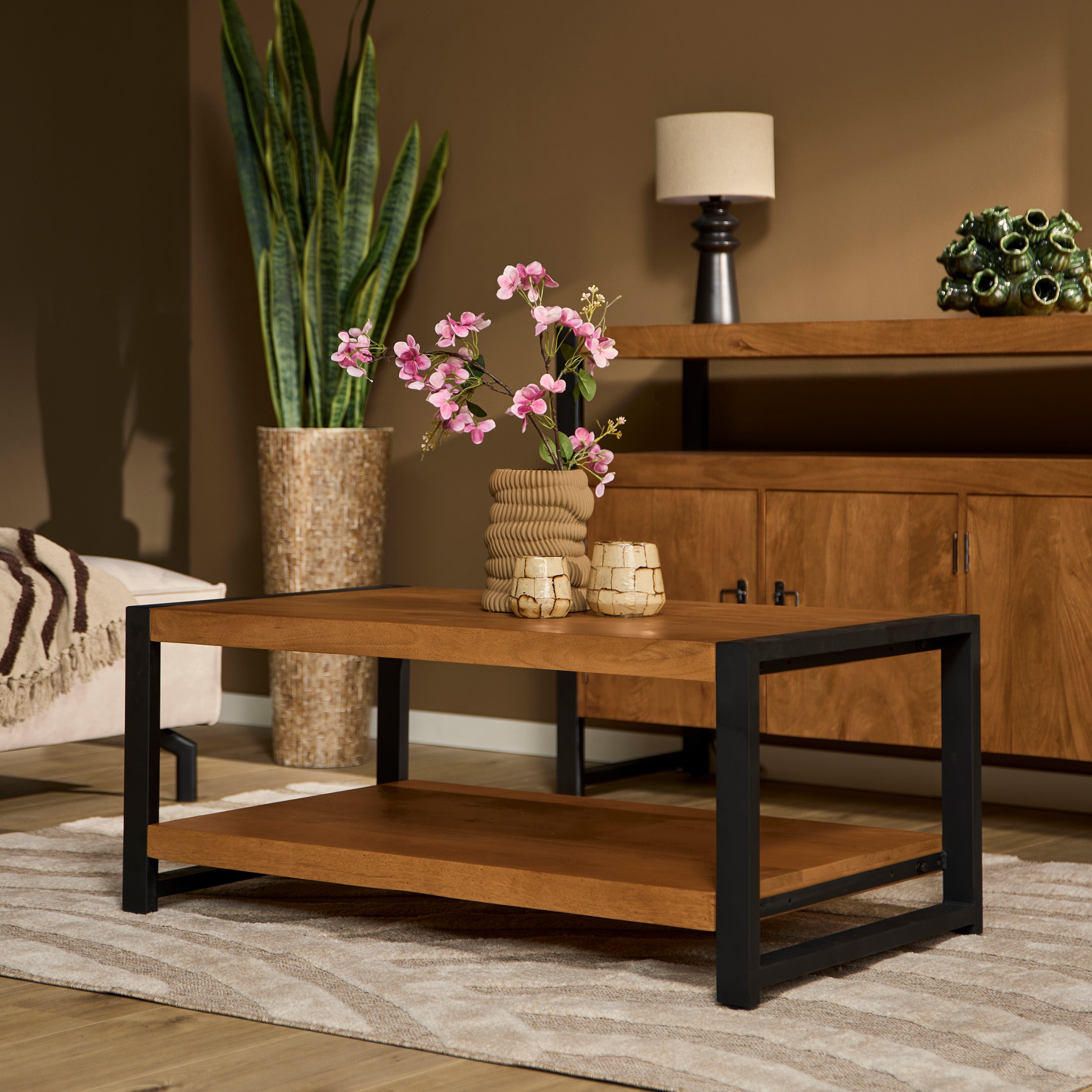 Salontafel Boaz | Mangohout & Metaal | 110x60 cm