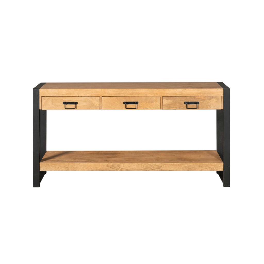 Sidetable Boaz | 3 Lades | Mangohout & Zwart
