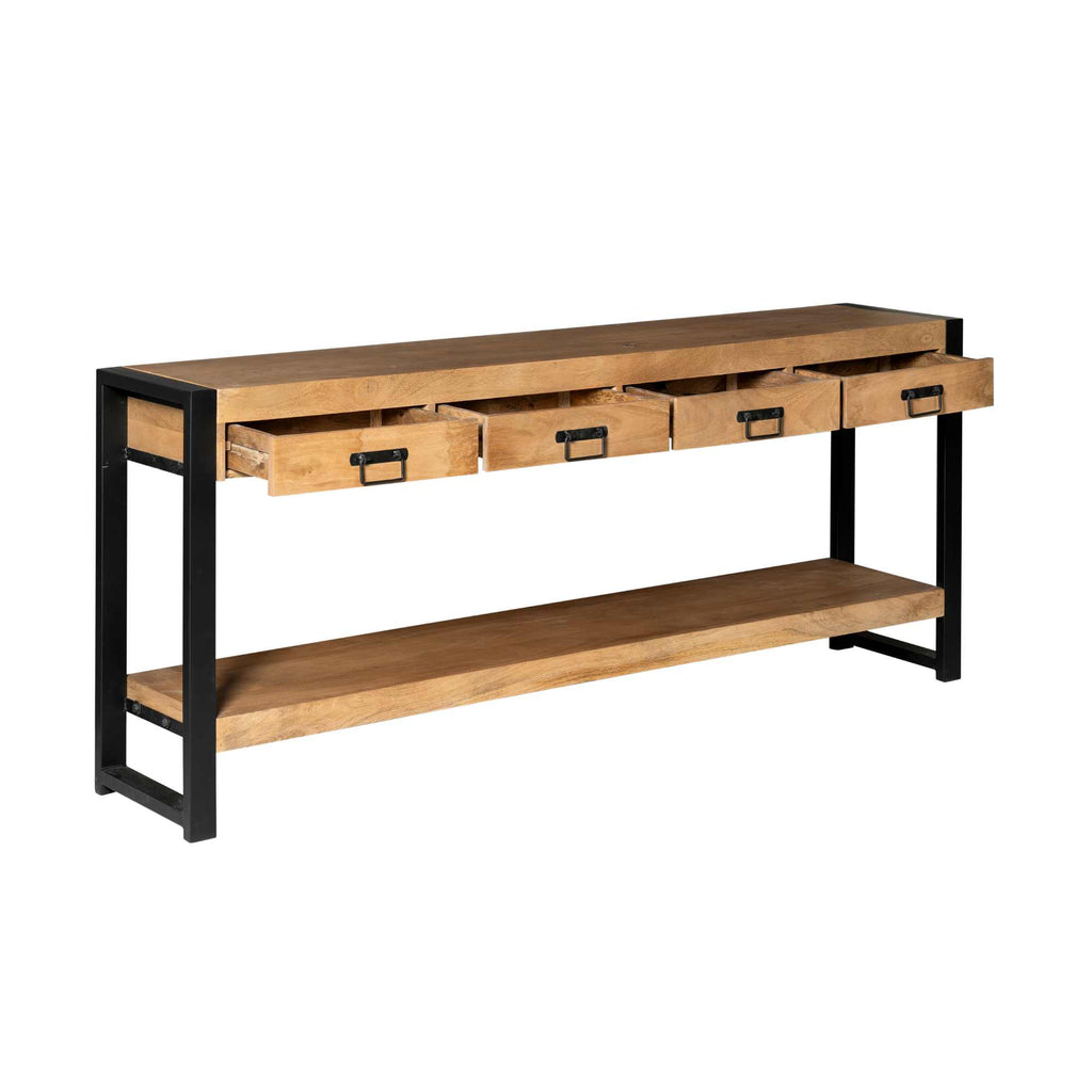Sidetable Boaz | 4 Laden | Mango & Zwart Metaal