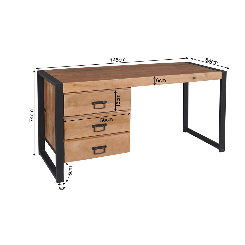 Bureau Boaz | 3 Laden | Massief mango naturel