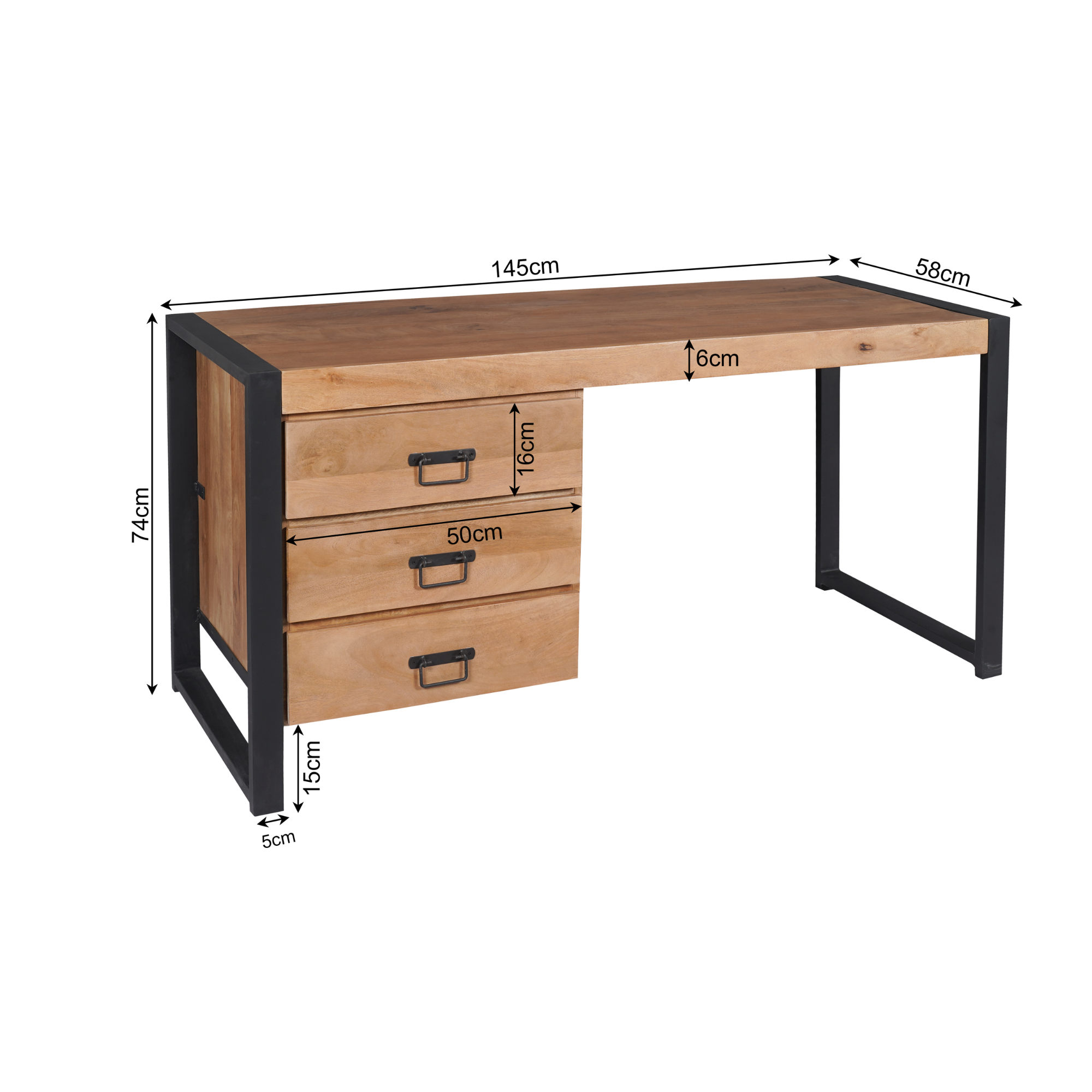 Bureau Boaz | 3 Laden | Massief mango naturel