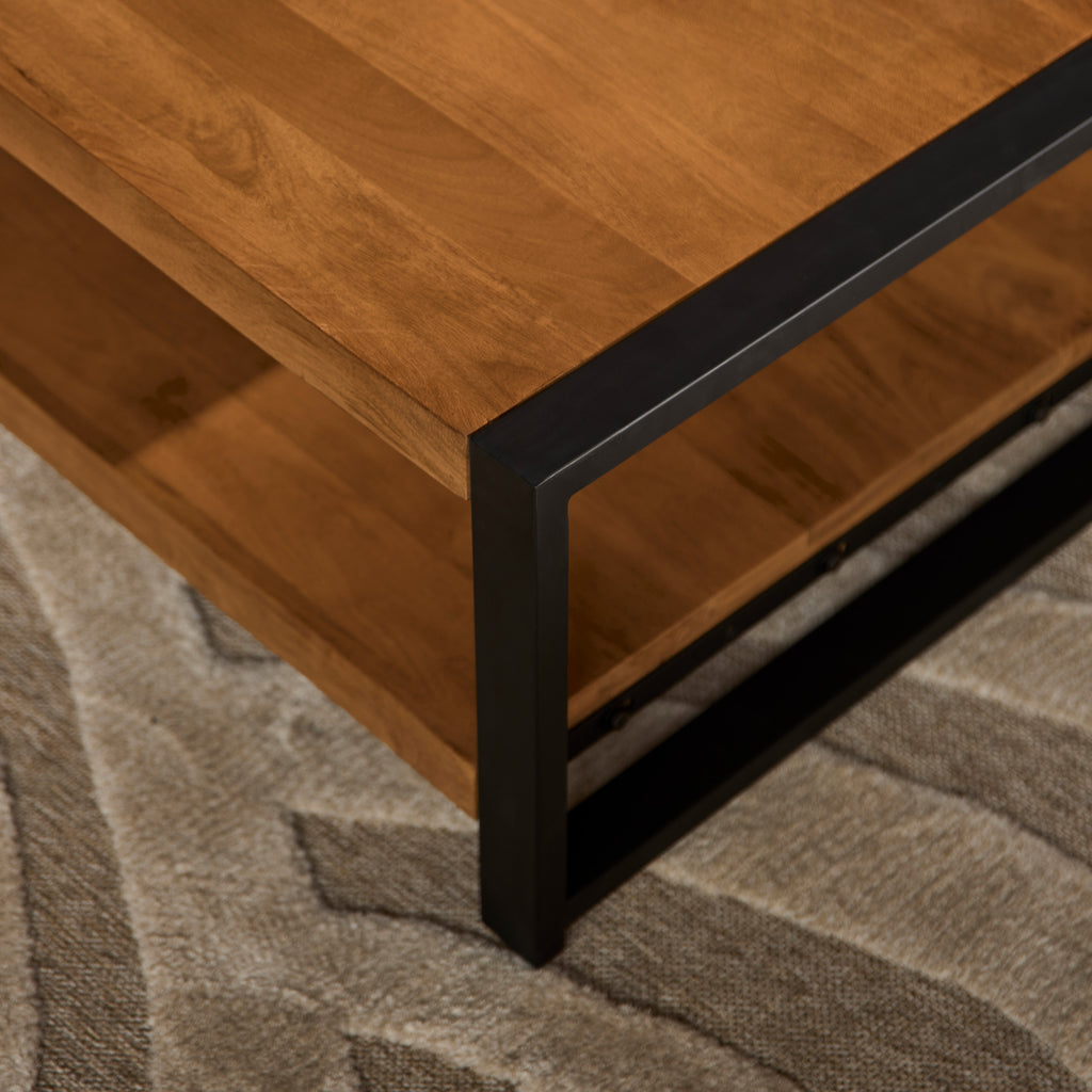 Salontafel Boaz | Mangohout | Metaal onderstel