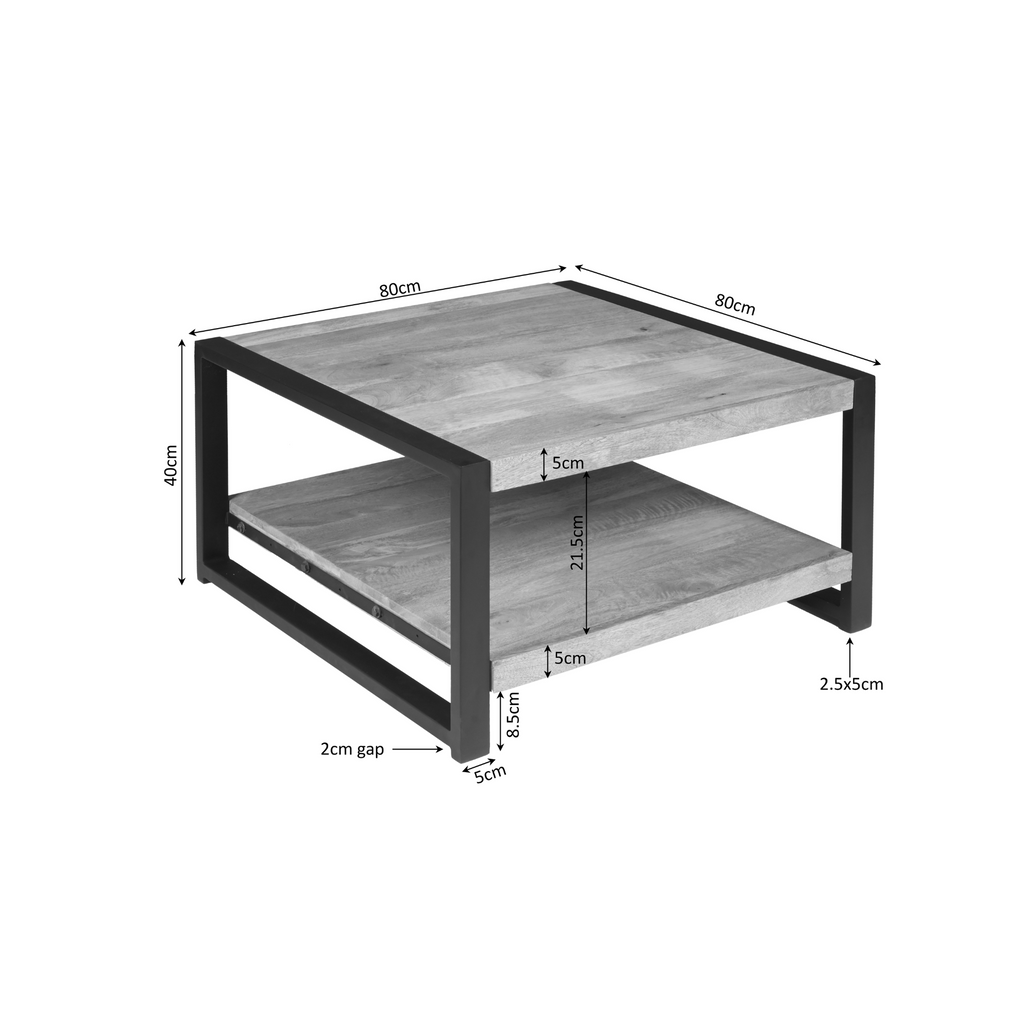 Salontafel Boaz | Mangohout | Metaal onderstel