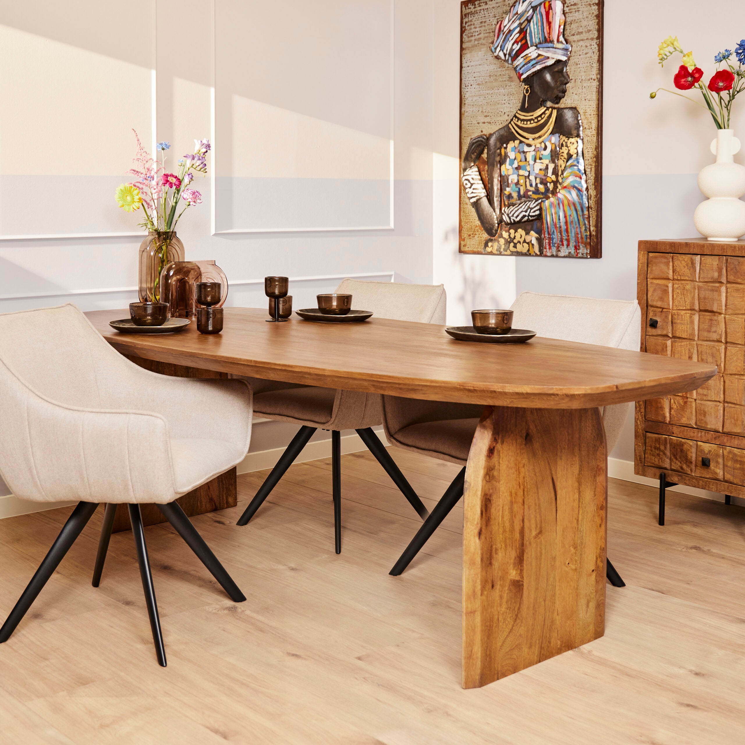 Eetkamertafel Tense | Massief mango | 300x100