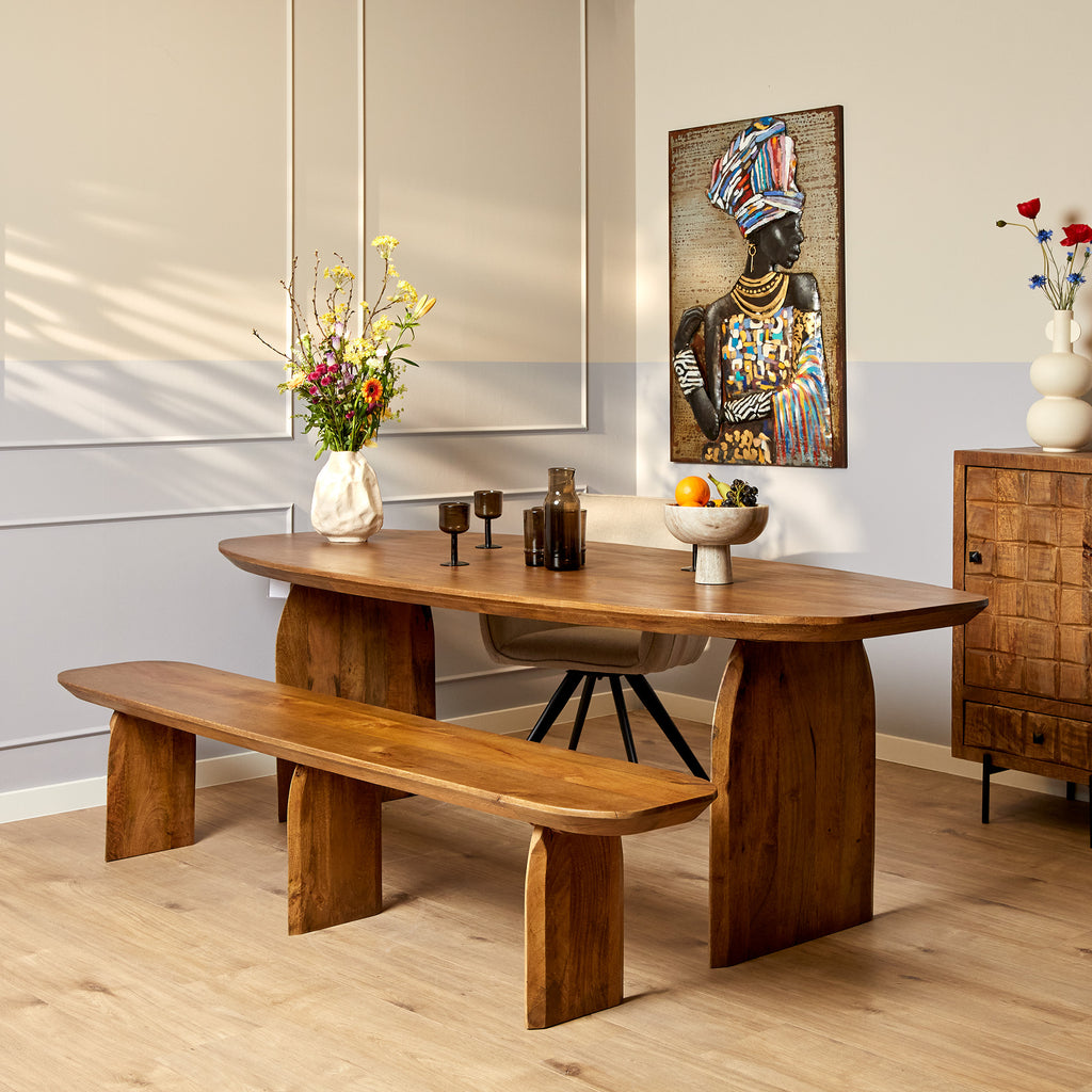 Eetkamerbank Tense | Massief mango | 280 cm