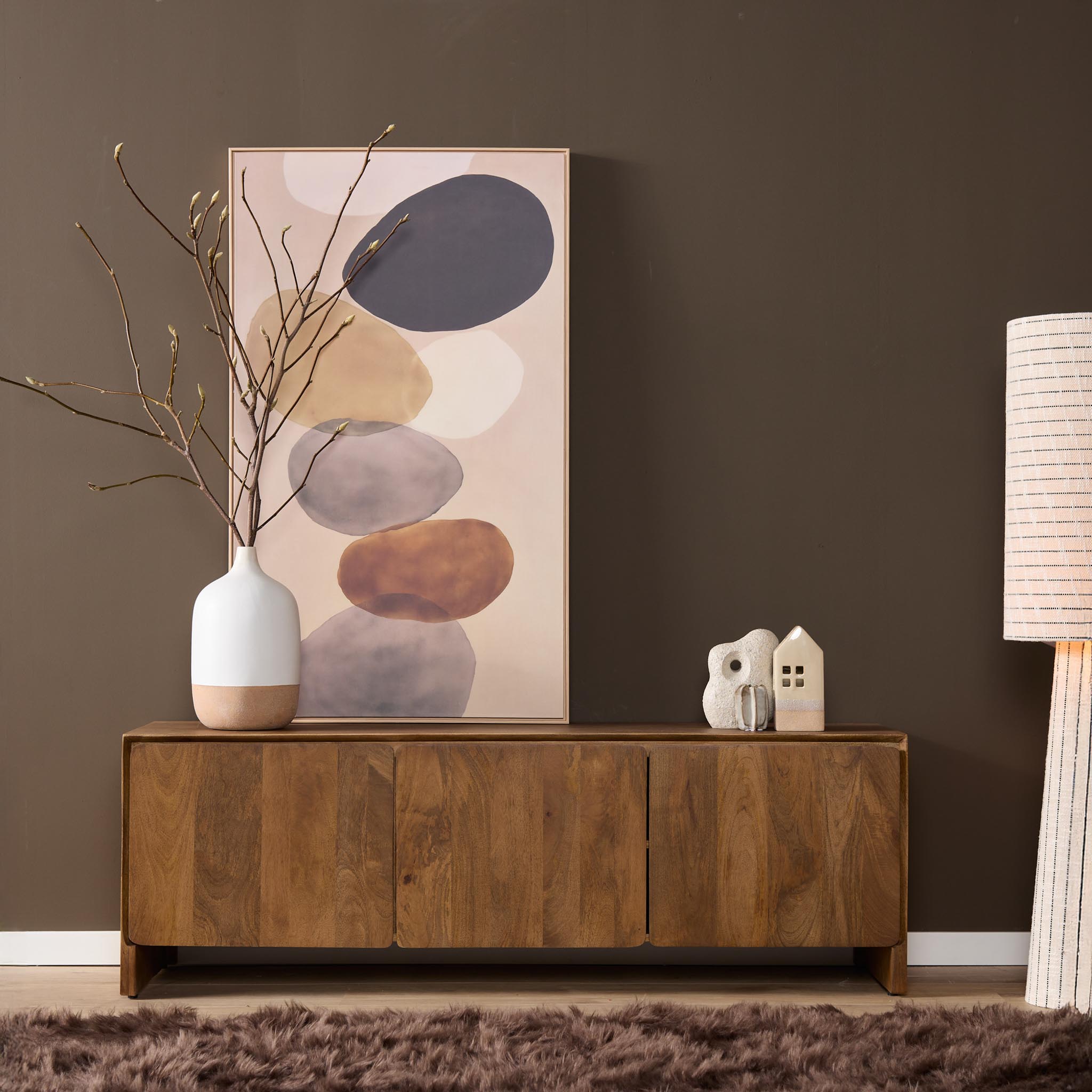 TV-meubel Tense | 3 Deuren | Mangohout naturel