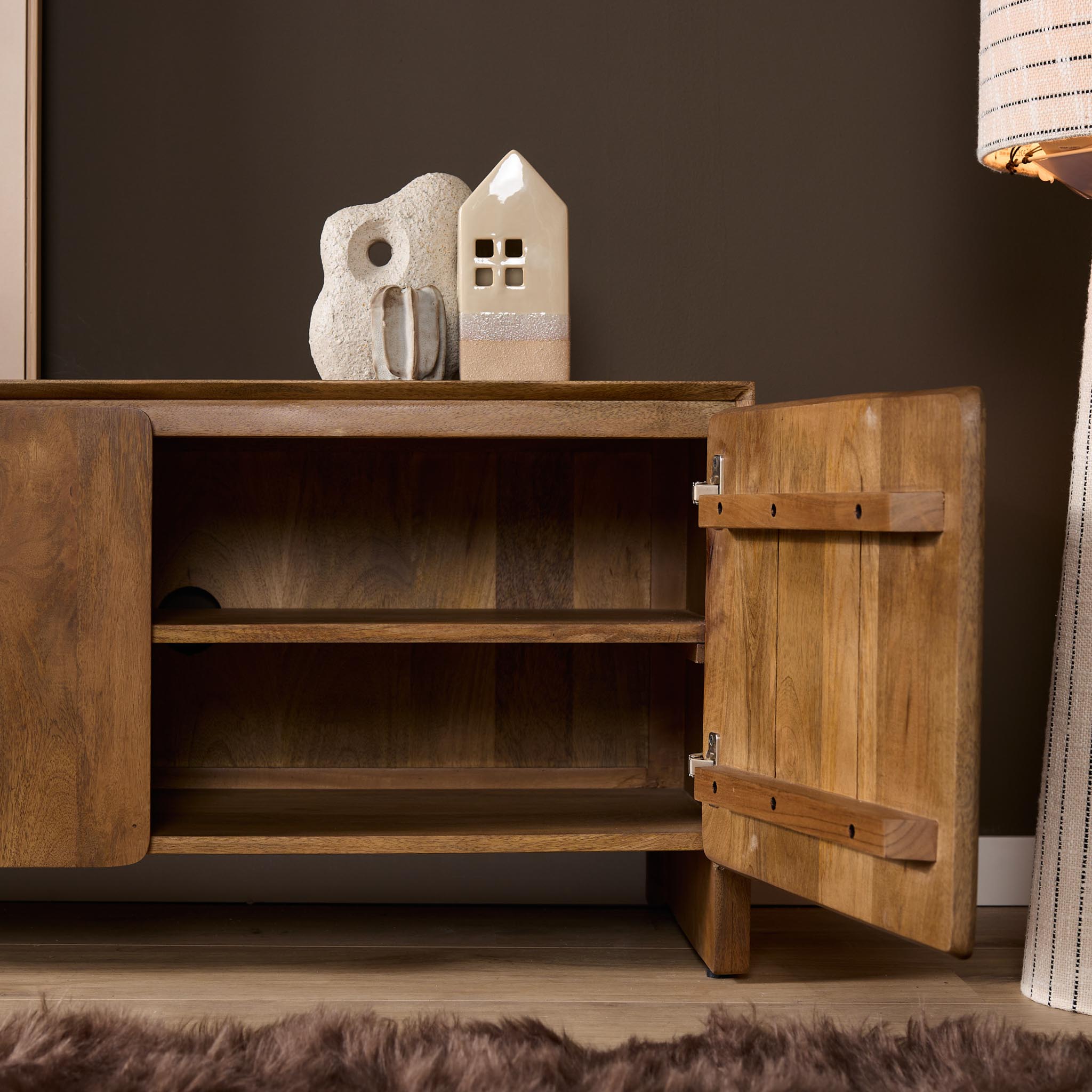 TV-meubel Tense | 3 Deuren | Mangohout naturel
