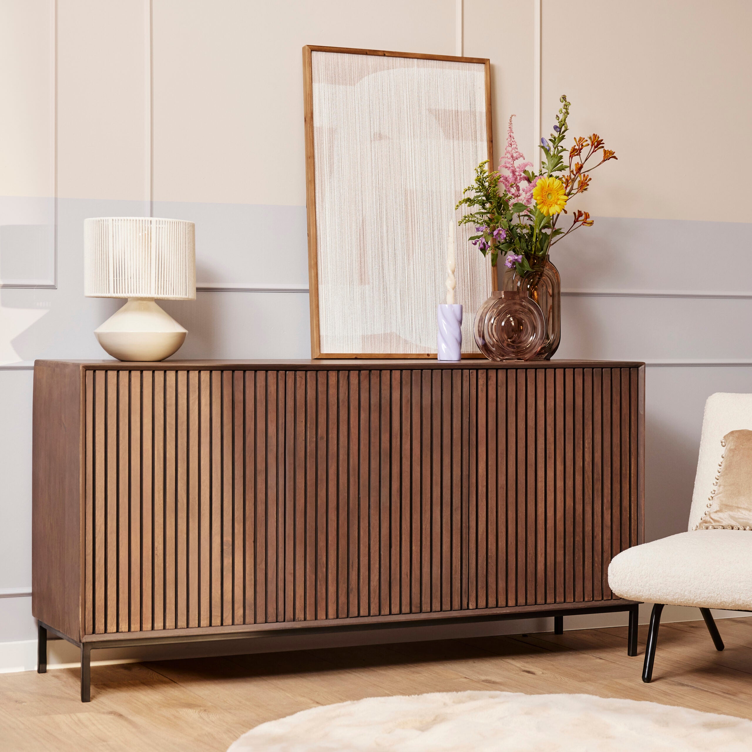 Dressoir Madison | 3-Deuren | Mangohout & Zwart