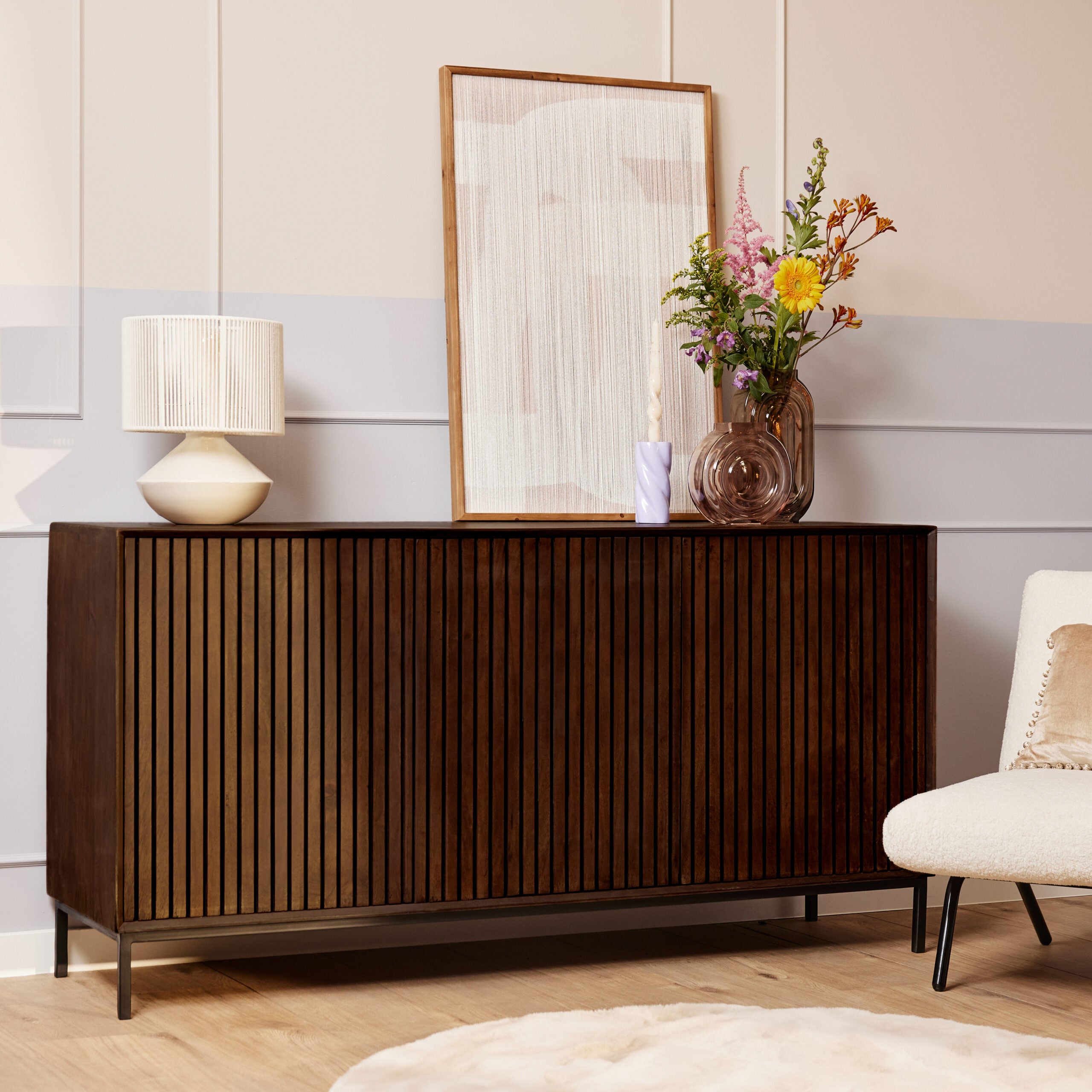 Dressoir Madison | 3 Deuren | Mangohout bruin