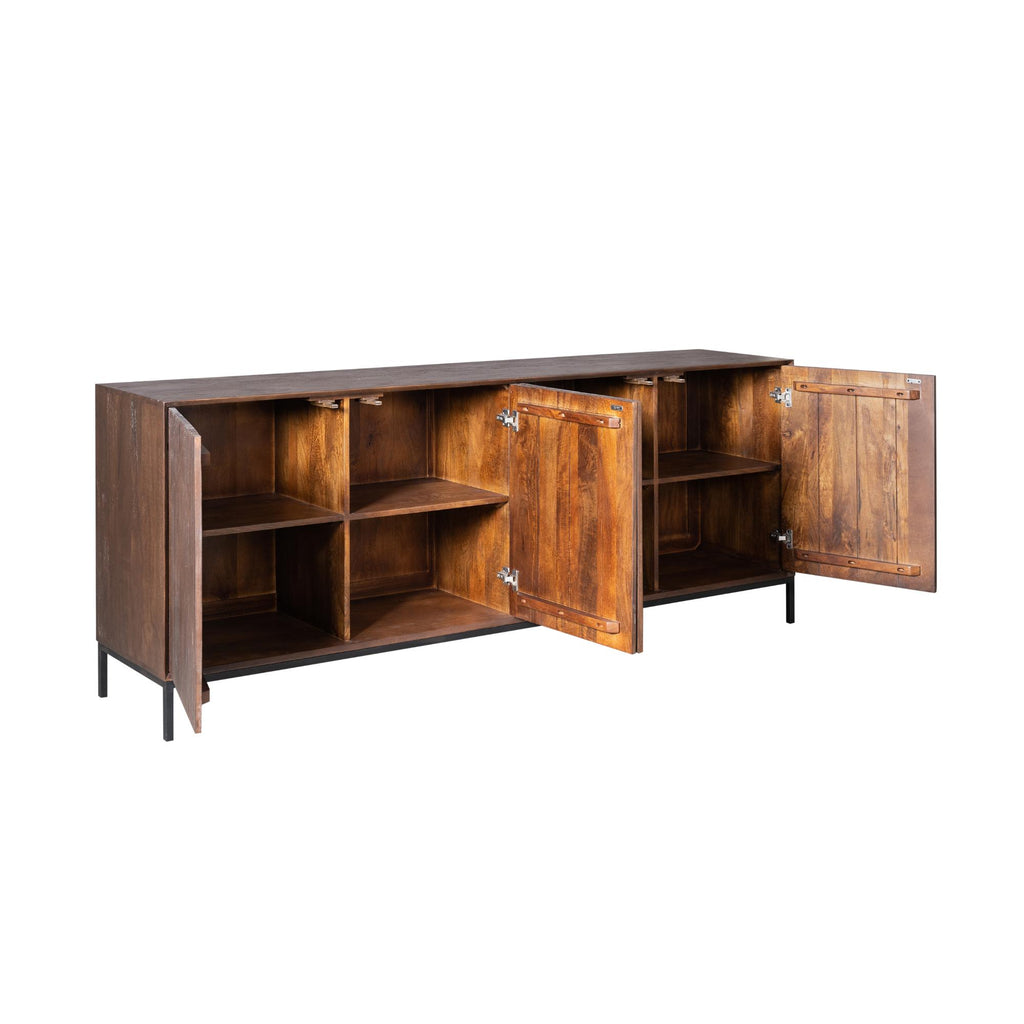 Dressoir Madison | 4-Deurs | Mangohout & Zwart