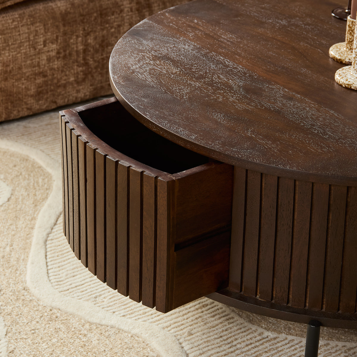 Salontafel Madison Bruin | 80 cm | Rond