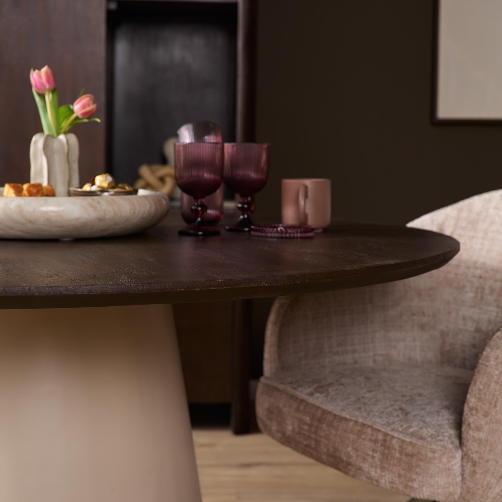 Tafel Madison Brown | Mangohout | 130x130 cm