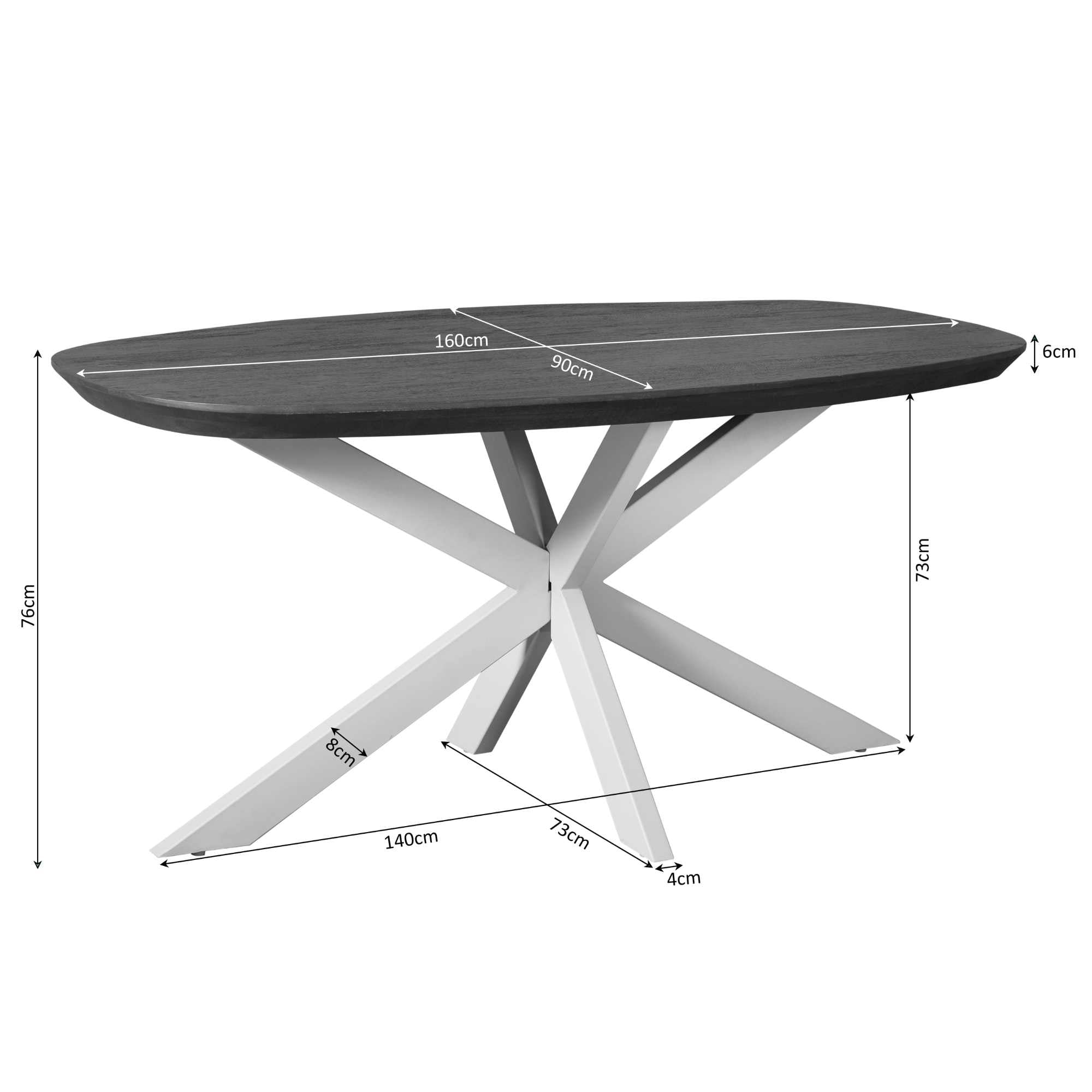 Eettafel Madison Brown | Mango | Sand finish | 160x90