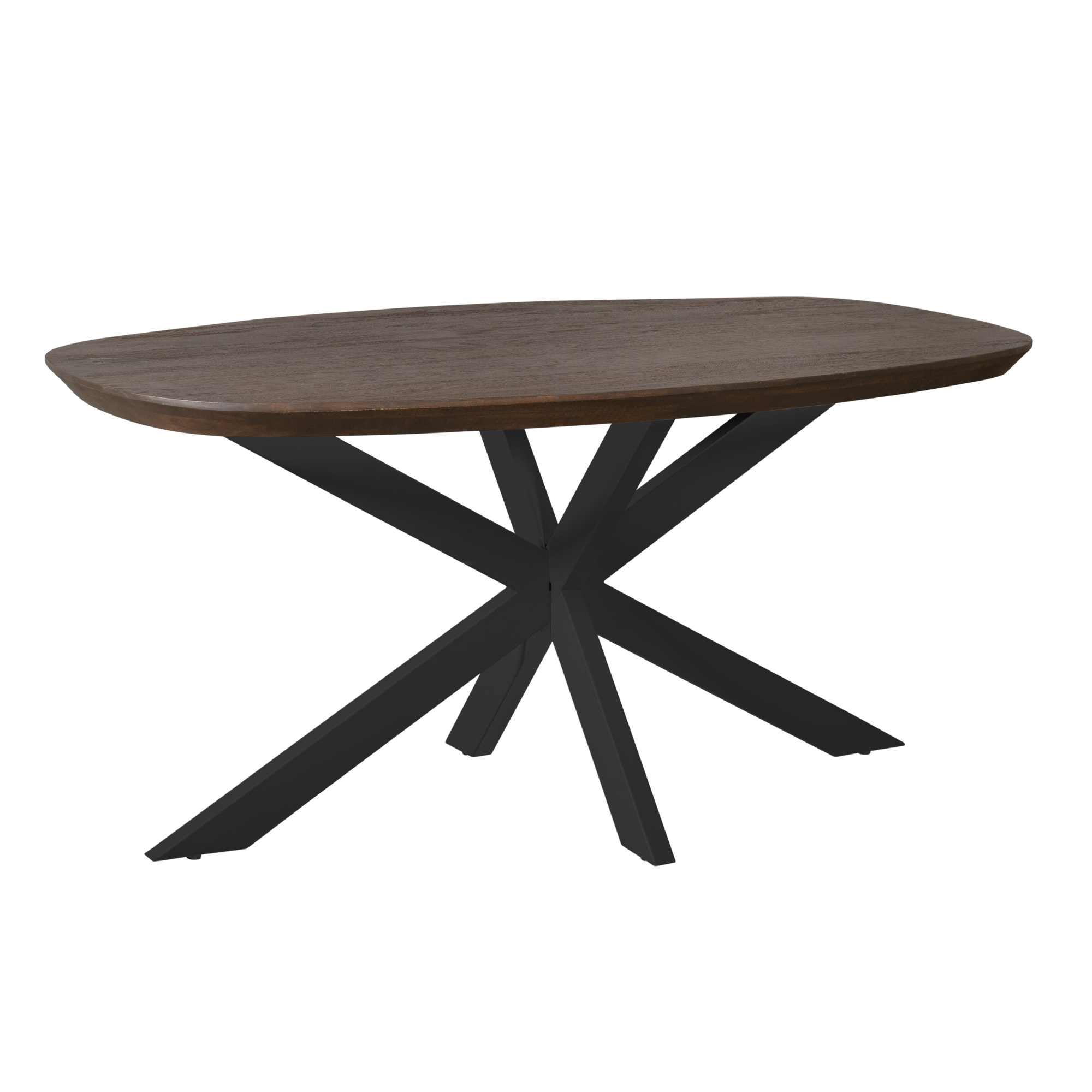 Eettafel Madison Brown | Ovaal | Bruin & Zwart