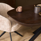 Eettafel Madison Brown | Ovaal | Bruin & Zwart