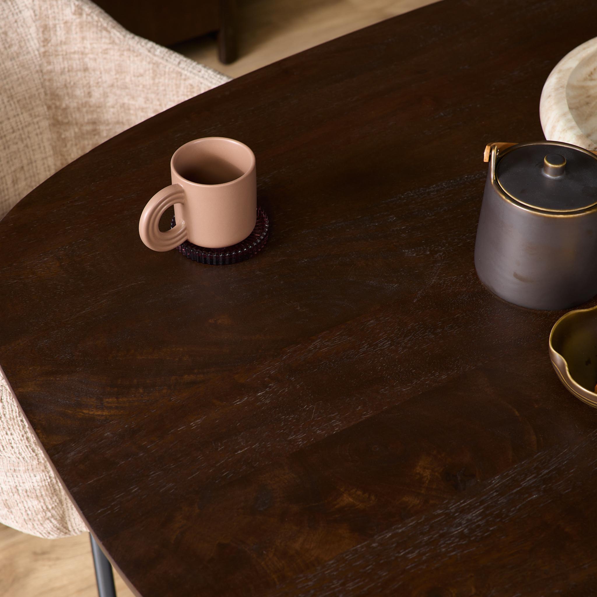 Eettafel Madison Brown | Ovaal | Bruin & Zwart