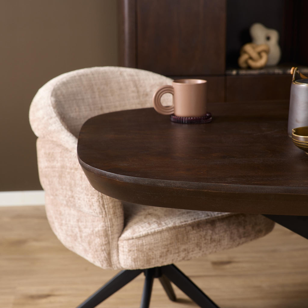 Eettafel Madison Brown | Ovaal | Bruin & Zwart