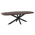 Eettafel Madison Bruin | 200 cm | Deens Ovaal | Poot Zwart