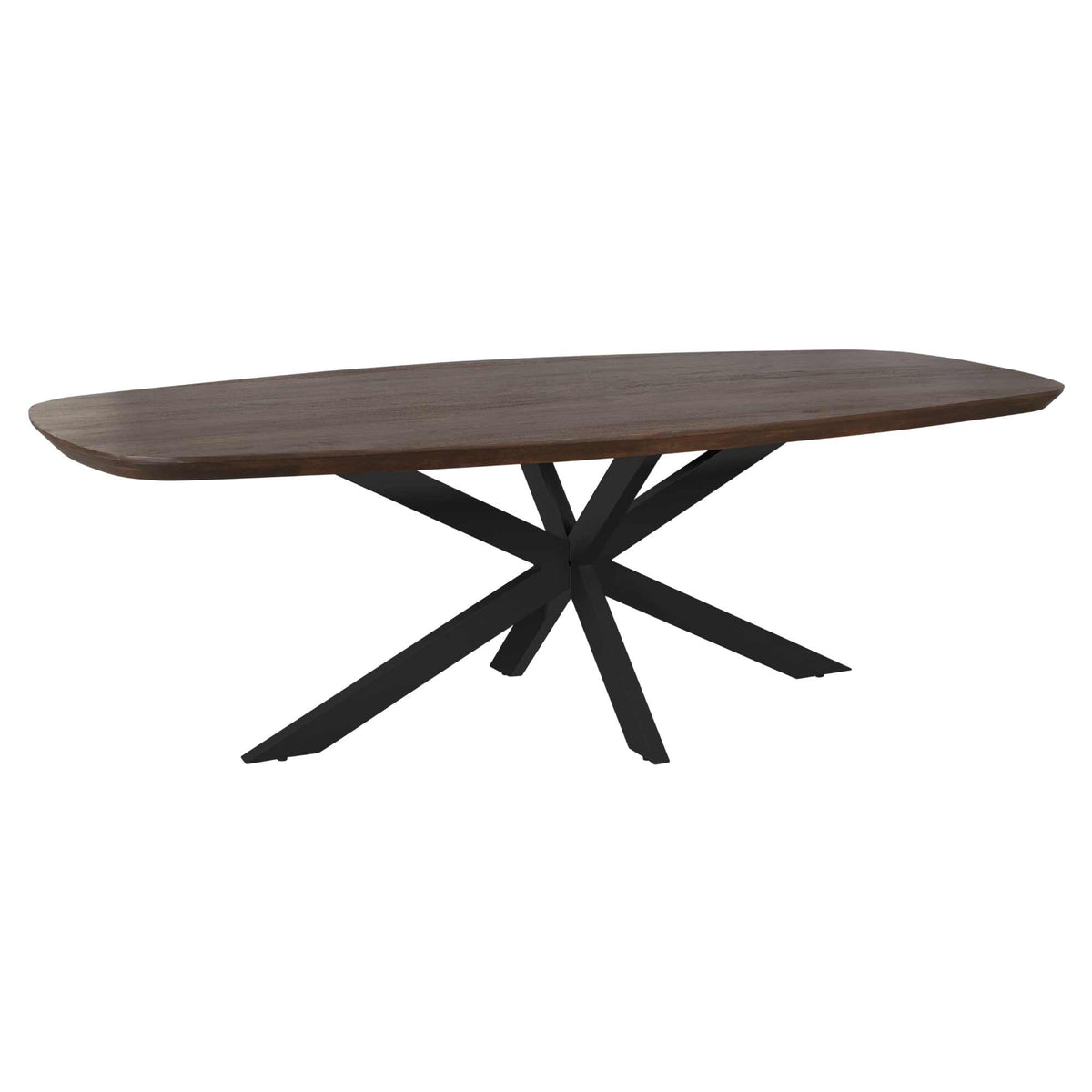 Eettafel Madison Bruin | 200 cm | Deens Ovaal | Poot Zwart