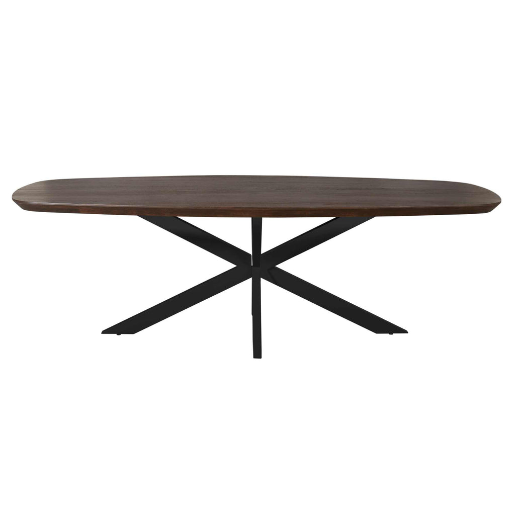 Eettafel Madison Bruin | 200 cm | Deens Ovaal | Poot Zwart
