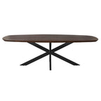Eettafel Madison Bruin | 200 cm | Deens Ovaal | Poot Zwart