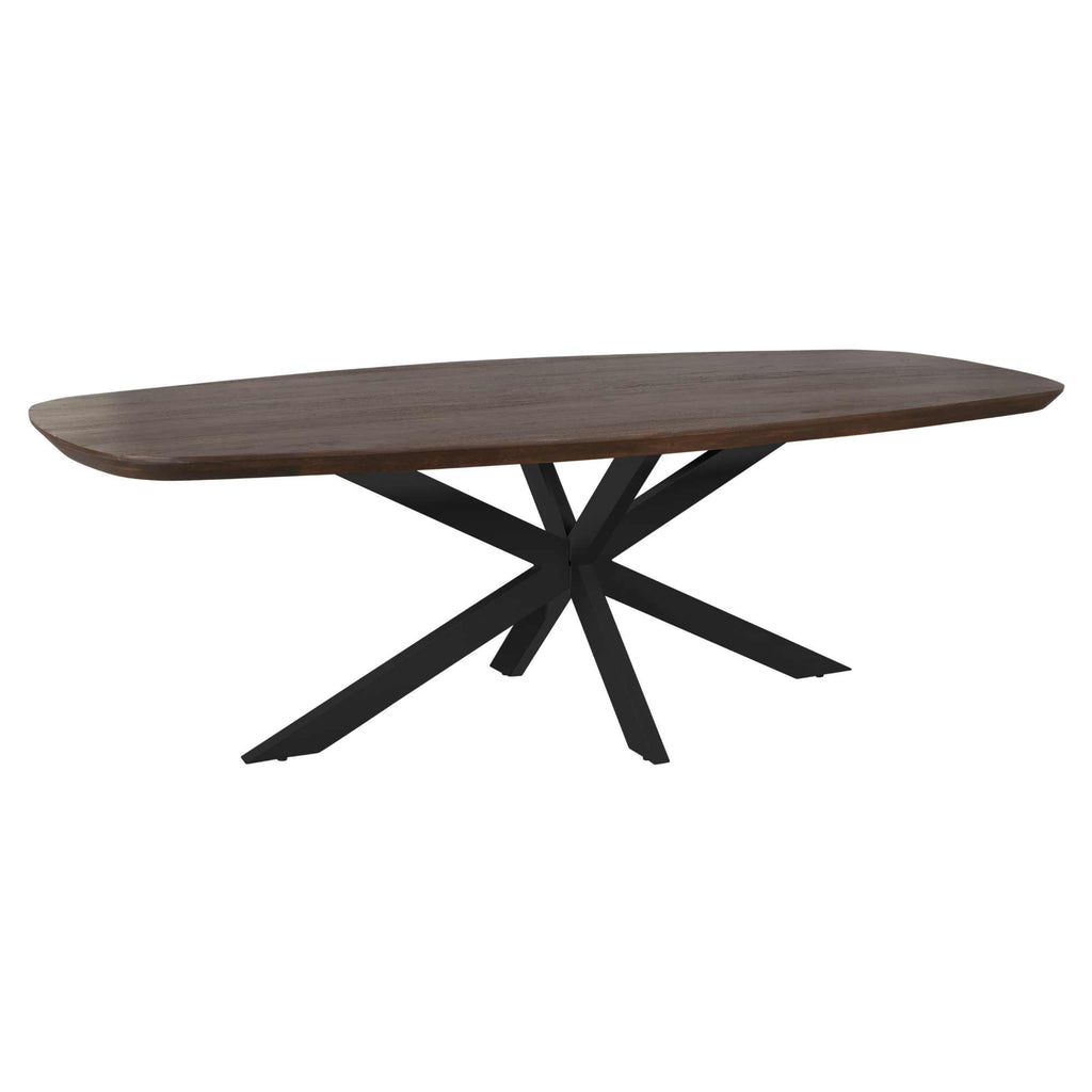 Eettafel Madison Bruin | 280 cm | Deens Ovaal | Poot Zwart