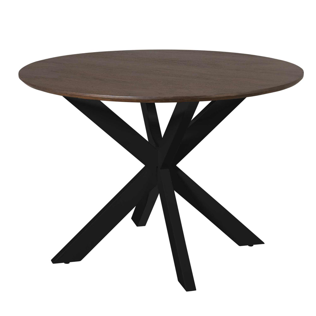 Eettafel Madison Bruin | 110 cm | Poot Zwart