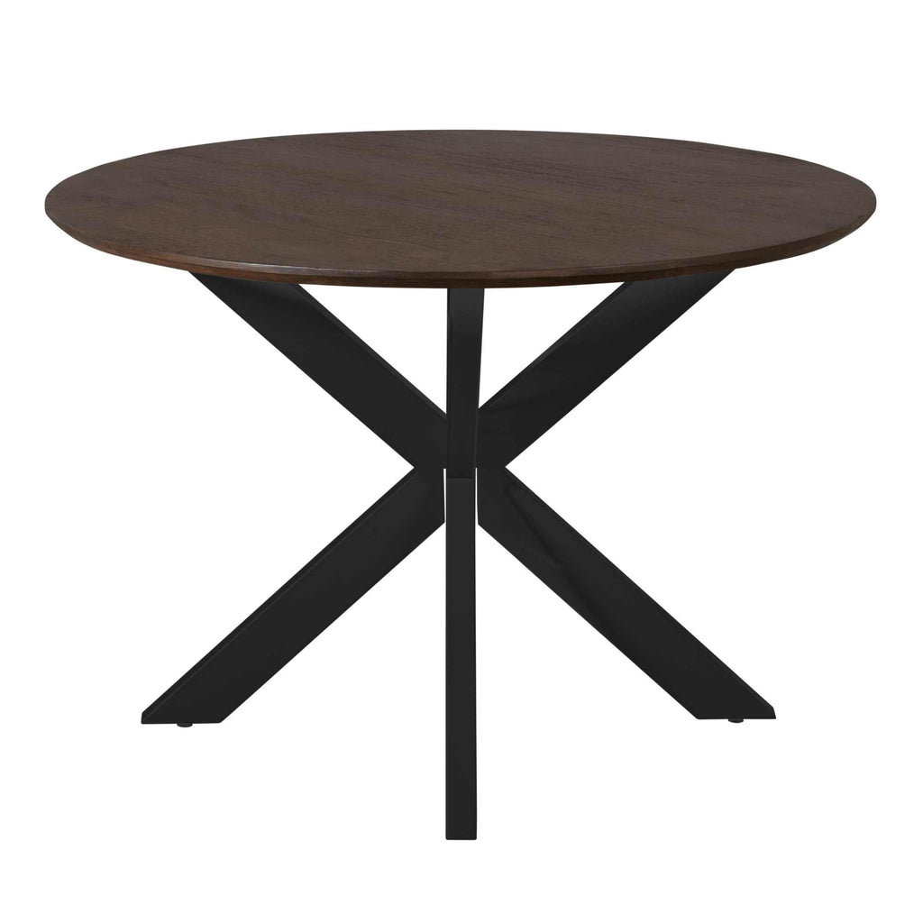 Eettafel Madison Bruin | 110 cm | Poot Zwart