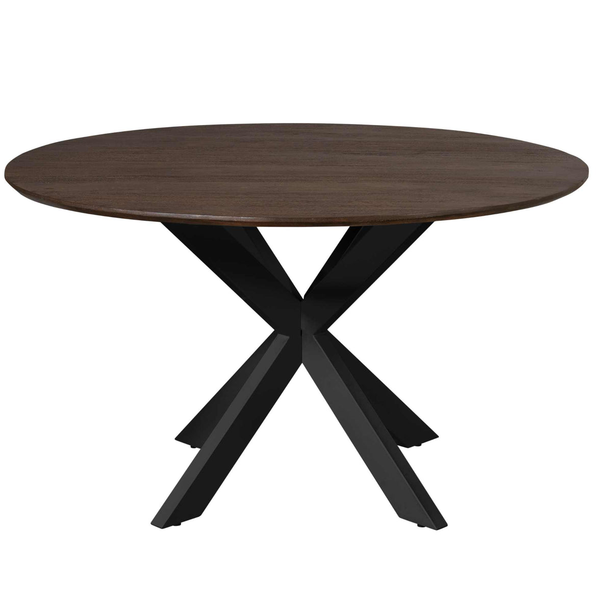 Eettafel Madison Brown | 130 cm | Zwarte poot