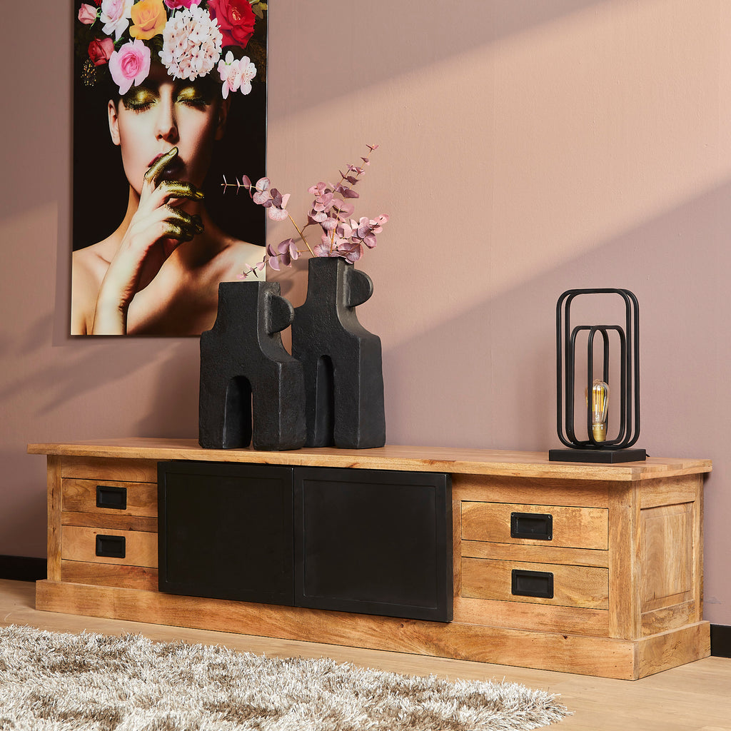 Tv meubel Nashville | 2 Deuren | Gelakt mangohout