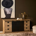 Dressoir Fresno | Mangohout licht | Zwart metaal