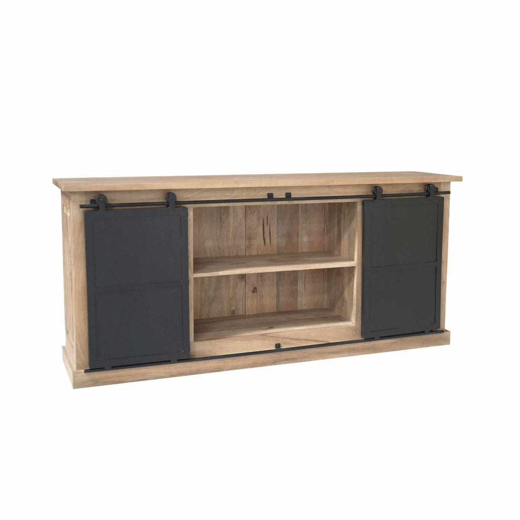 Dressoir Fresno | Mangohout licht | Zwart metaal
