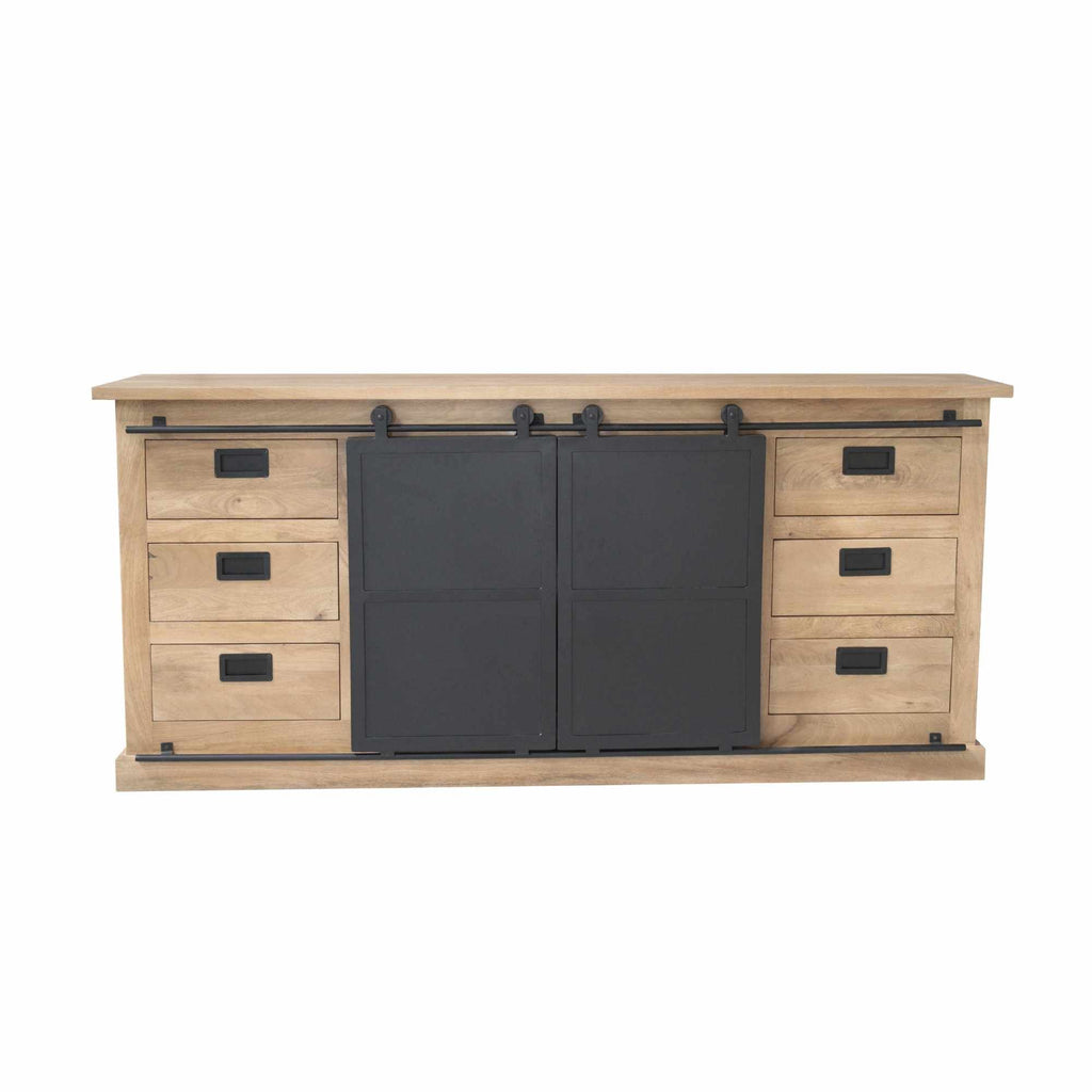Dressoir Fresno | Mangohout licht | Zwart metaal