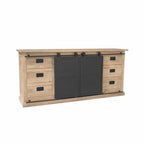 Dressoir Fresno | Mangohout licht | Zwart metaal