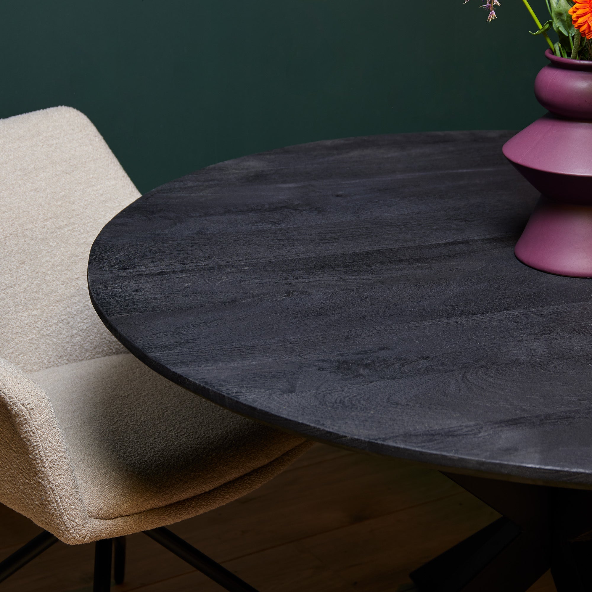 Ronde eettafel New York | Ø150 cm | Mango zwart