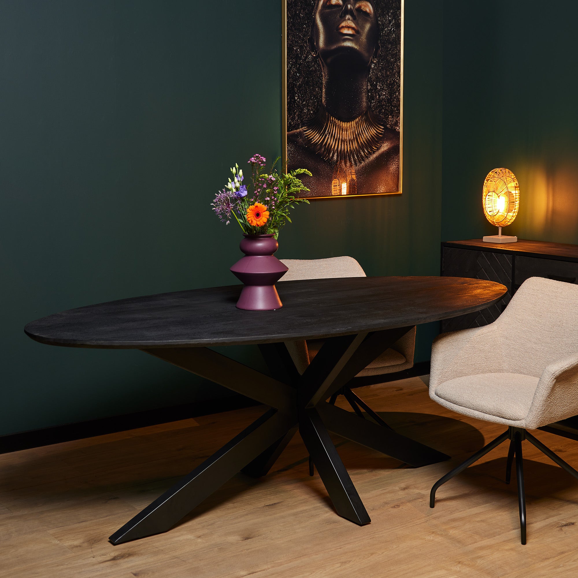 Eettafel Ovaal New York | 240x110 | Zwart