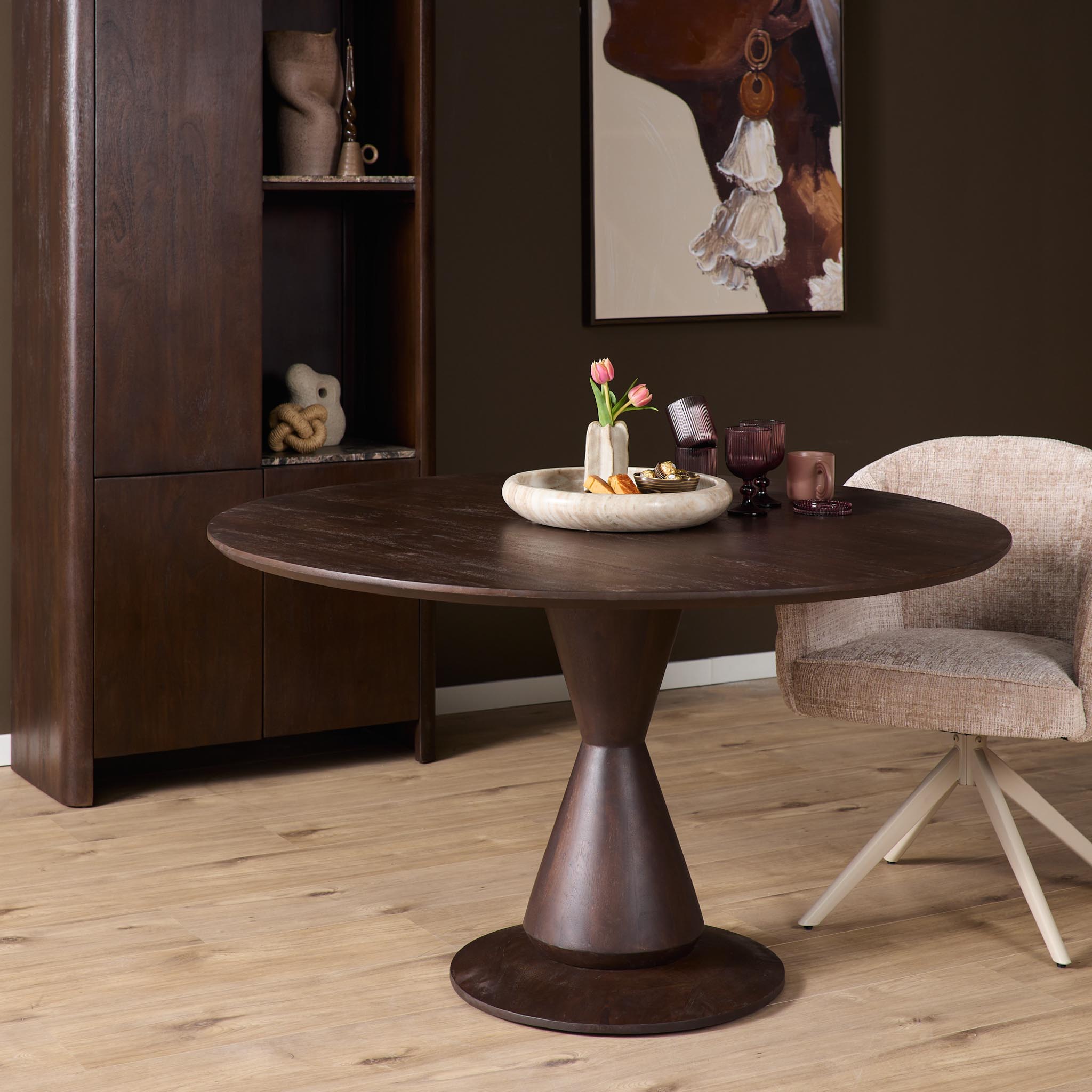Eettafel Lima | Rond | Mangohout Bruin Ø150